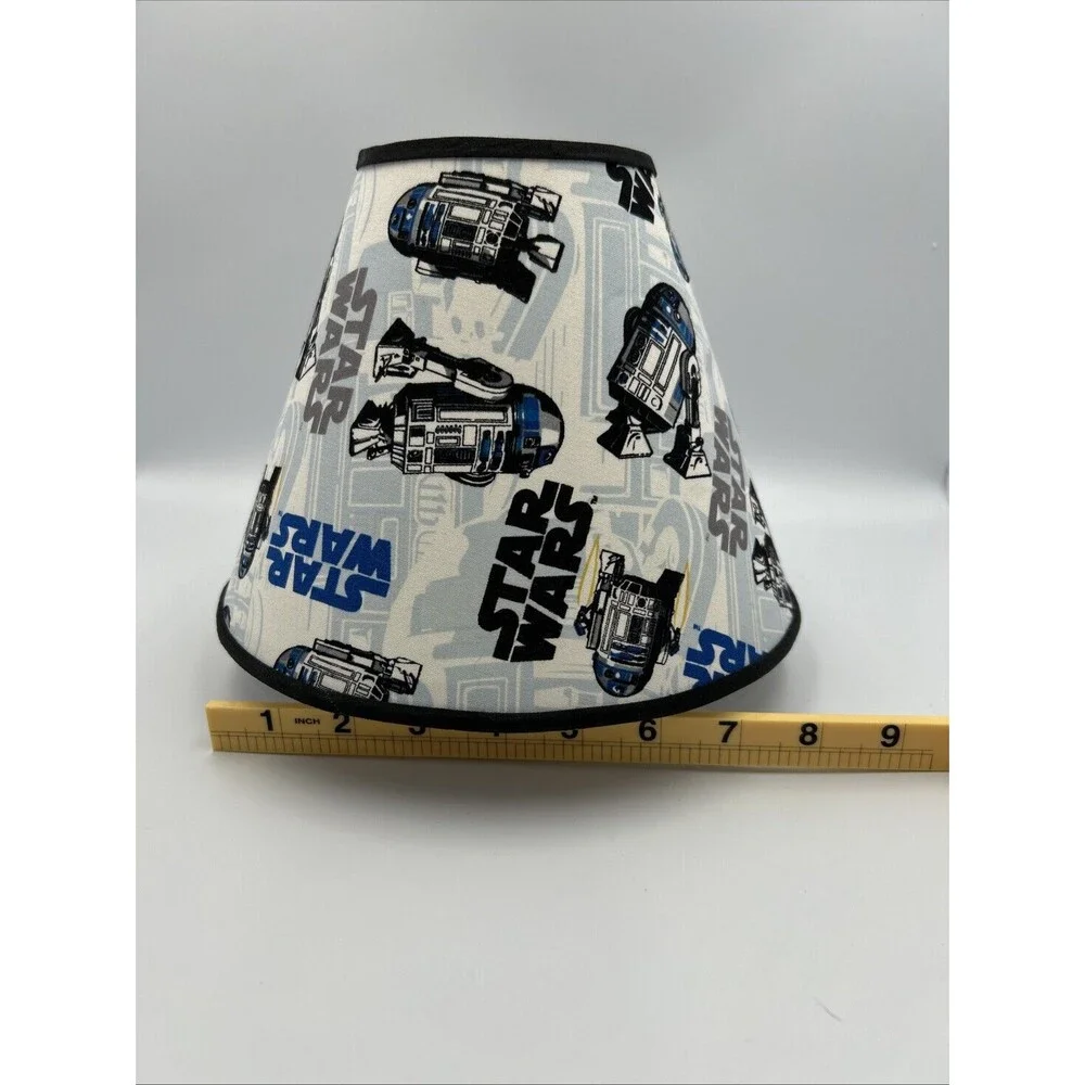 Star Wars R2-D2 Lamp Shade Fabric Blue Gray Black Kids Room 7” Tall
